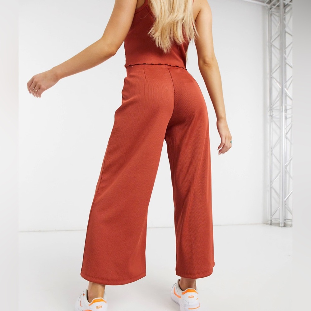 Nike NWT ribbed XL high waist wide leg joggers in rust - Picture 7 of 12